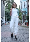 Kanguru Cepli Sweatshirt - BEYAZ