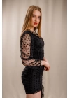 Puantiyeli Elbise - SİYAH