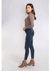 Yırtık Detaylı Skinny Jean Pantolon-LACİVERT