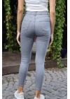 Yüksek Bel Skinny Jean Pantolon - GRİ