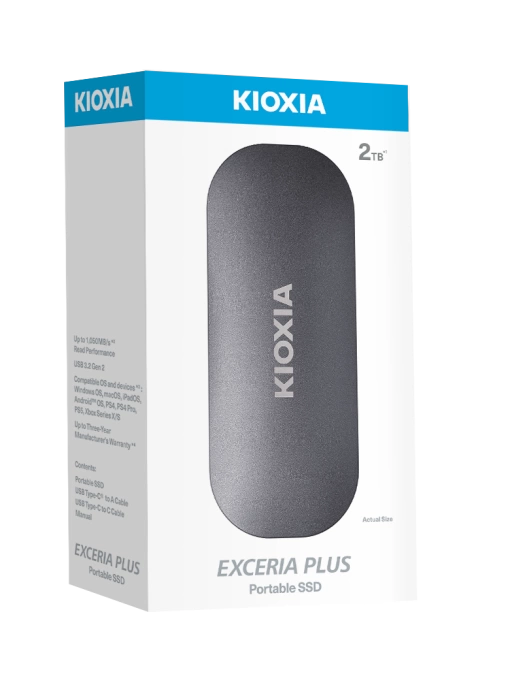 2TB KIOXIA EXCERIA PLUS G2 USB 3.2 1050/1000 MB/s LXD10S002TG8