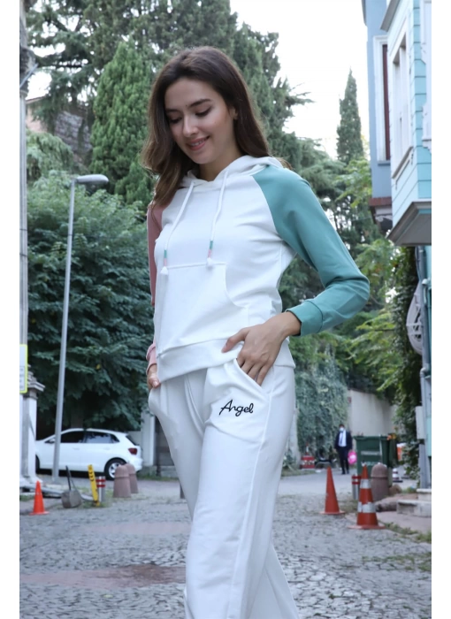 Kanguru Cepli Sweatshirt - BEYAZ