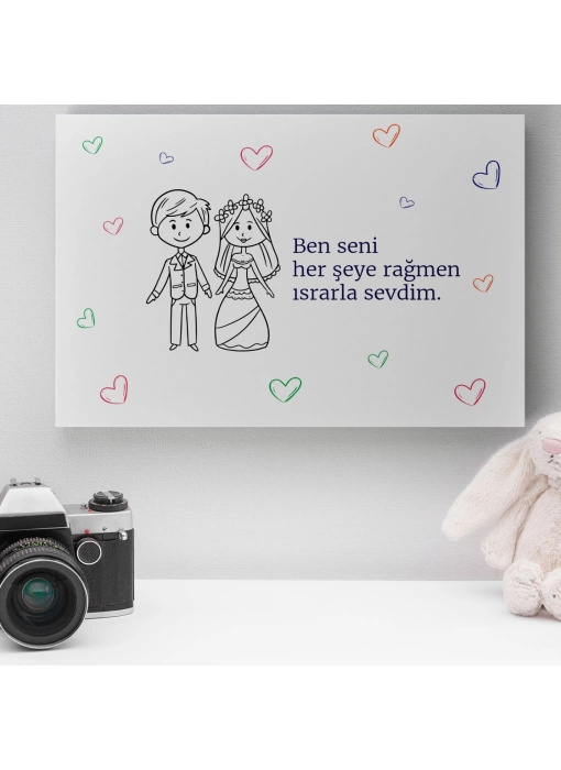 Romantik Tasarımlı Mini Kanvas Tablo - No10