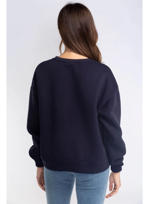 Şardonlu Sweatshirt-LACİVERT