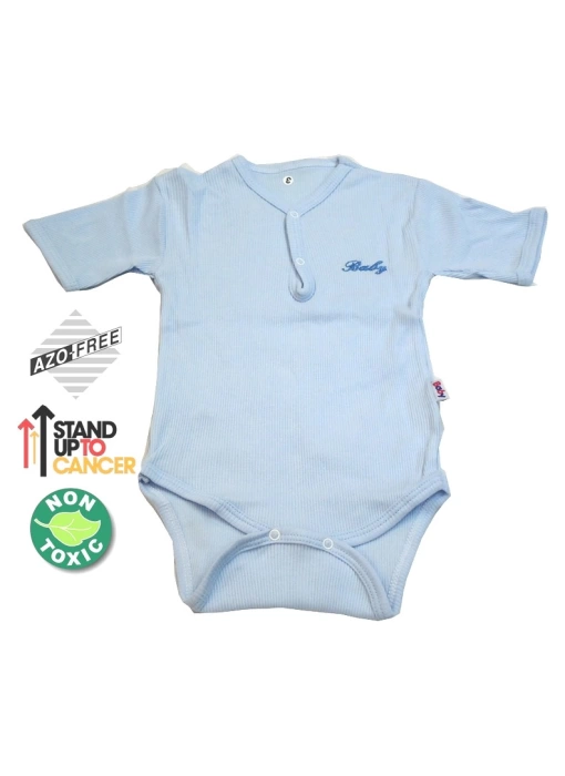 Sema Baby Yarım Kol Kaşkorse Badi (Body) - Mavi  0-6 Ay