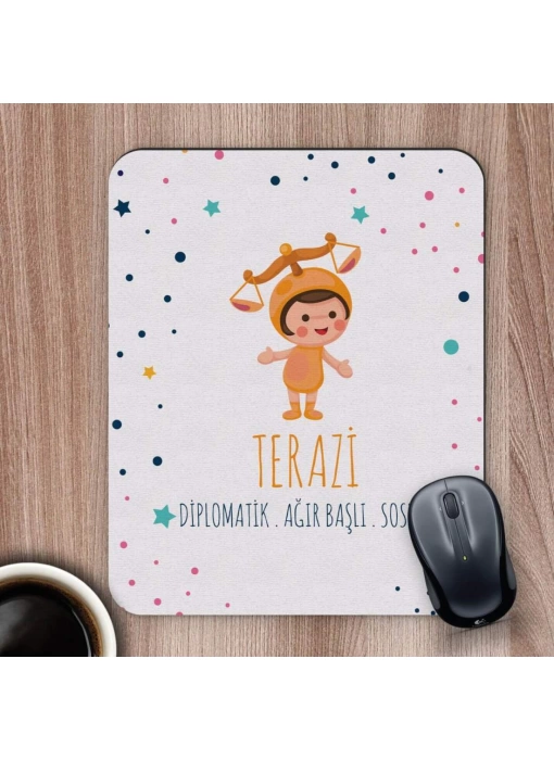 Terazi Burçlarına Özel Sevimli Mouse Pad