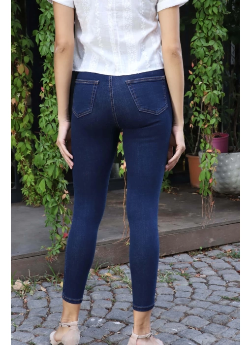 Yüksek Bel Skinny Jean Pantolon  - LACİVERT