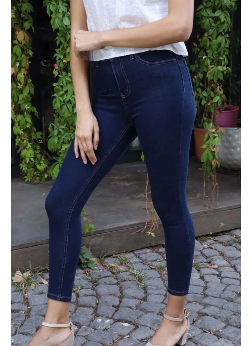 Yüksek Bel Skinny Jean Pantolon  - LACİVERT