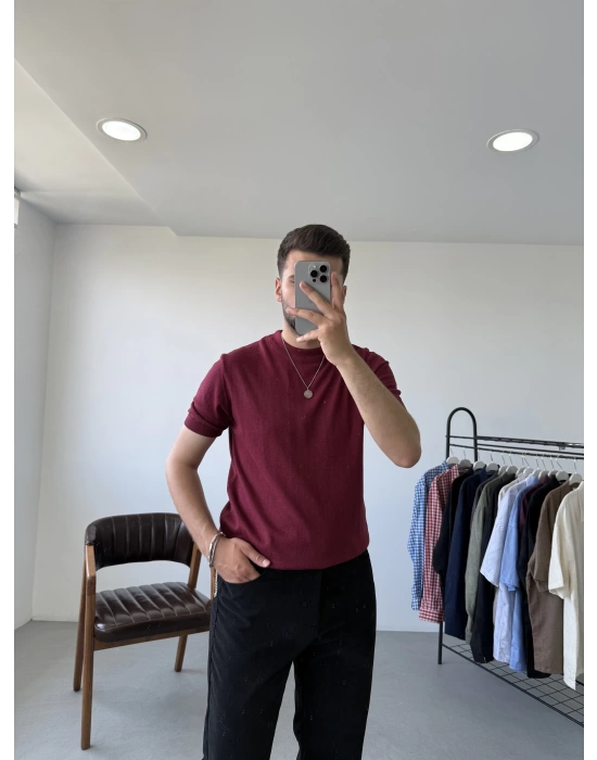 Basic Yarım Balıkçı Triko T-Shirt