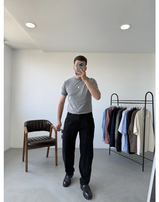 Basic Yarım Balıkçı Triko T-Shirt