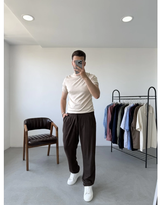 Basic Yarım Balıkçı Triko T-Shirt