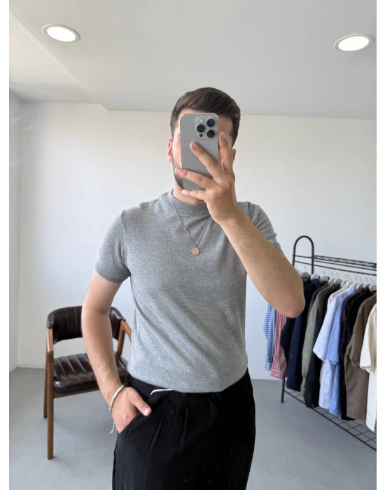 Basic Yarım Balıkçı Triko T-Shirt