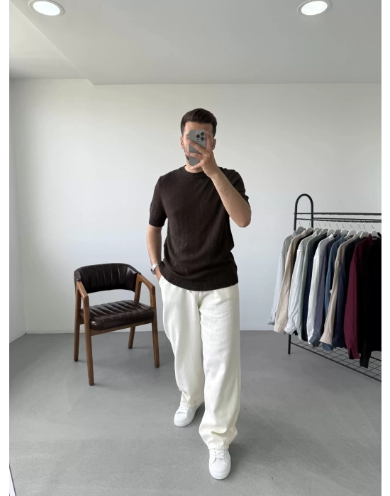 Bisiklet Yaka Triko T-Shirt