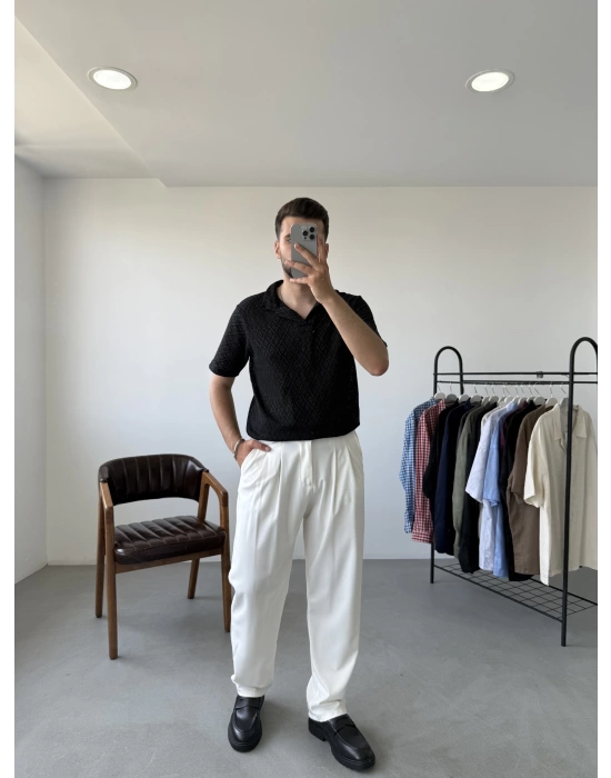 Desenli Polo Yaka T-Shirt