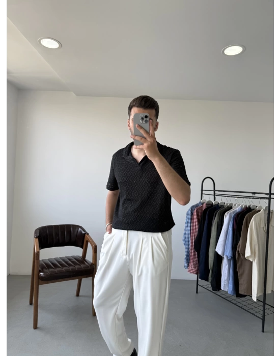 Desenli Polo Yaka T-Shirt