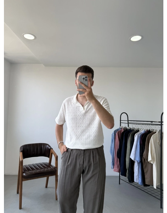 Desenli Polo Yaka T-Shirt