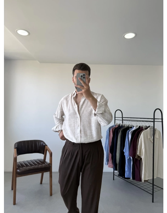 Dokulu Oversize Gömlek