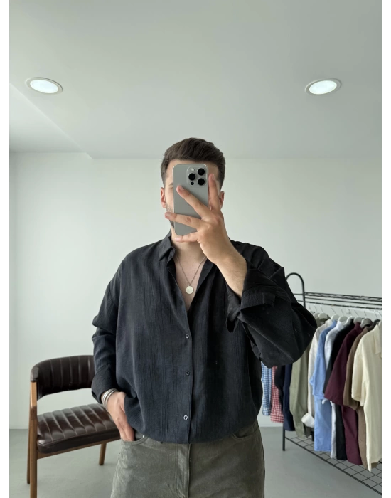Dokulu Oversize Gömlek