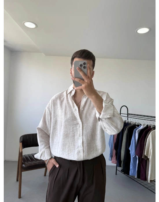 Dokulu Oversize Gömlek