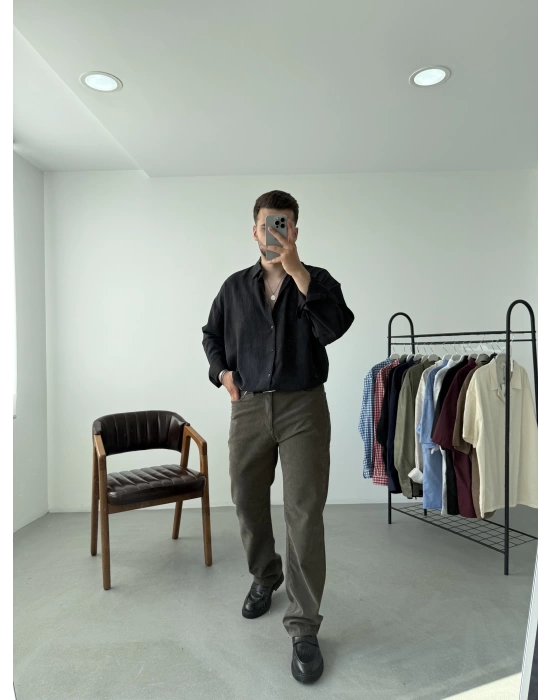 Dokulu Oversize Gömlek