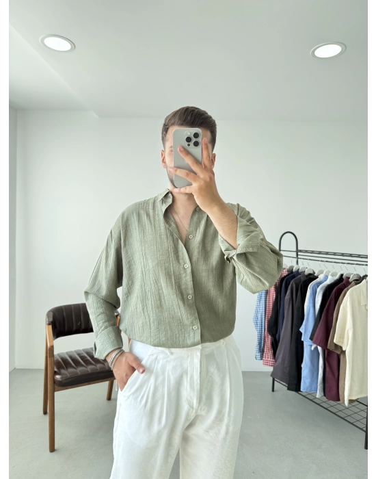 Dokulu Oversize Gömlek