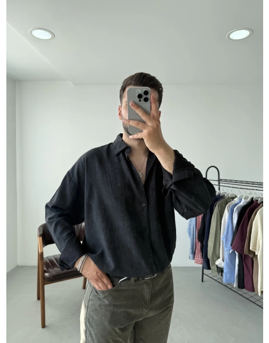 Dokulu Oversize Gömlek
