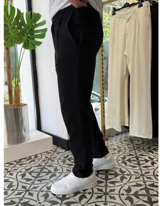 İp Detaylı Keten Pantolon