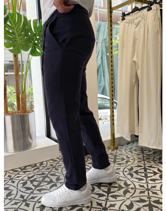 İp Detaylı Keten Pantolon