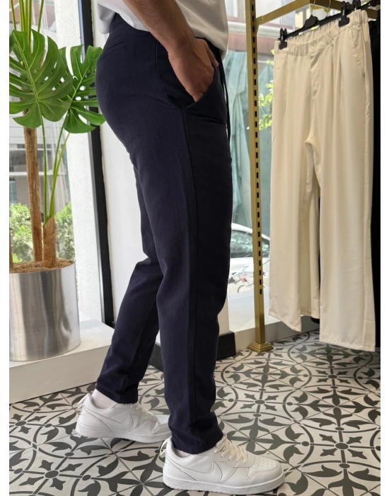 İp Detaylı Keten Pantolon