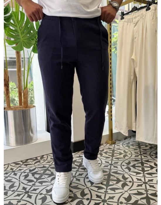 İp Detaylı Keten Pantolon