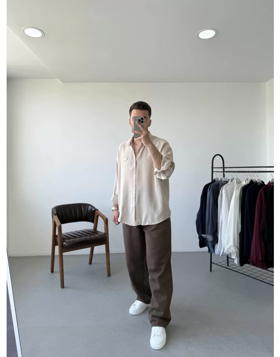 Modal Kumaş Oversize Gömlek