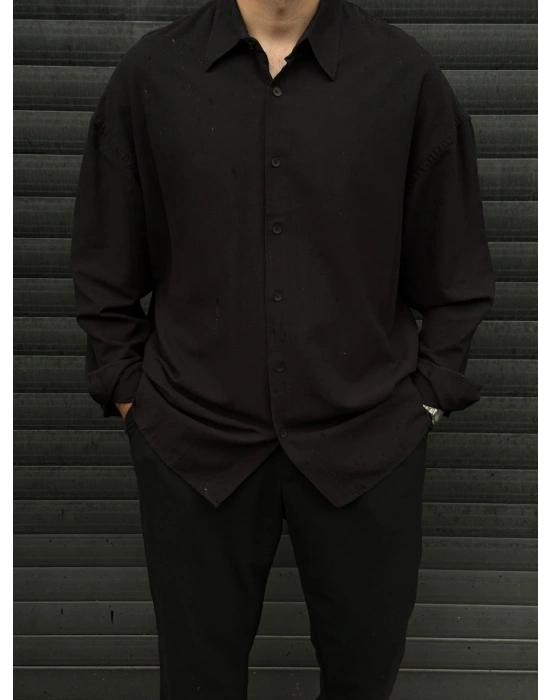 Overize Premium Keten Gömlek