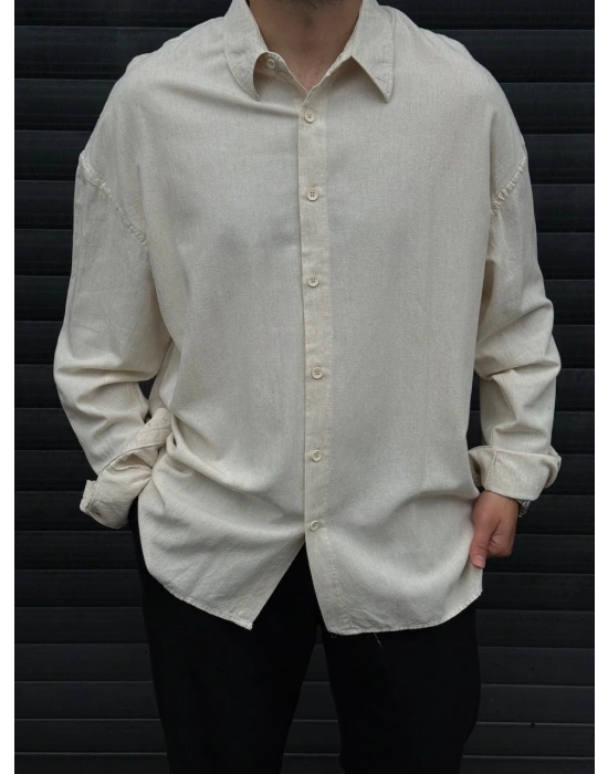 Overize Premium Keten Gömlek
