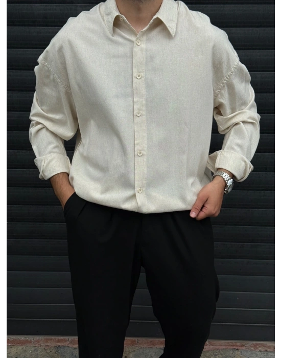 Overize Premium Keten Gömlek