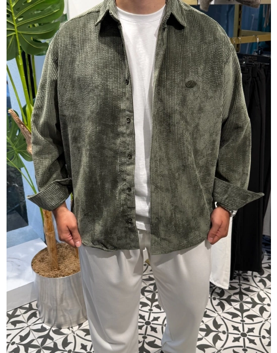 Oversize Kadife Gömlek