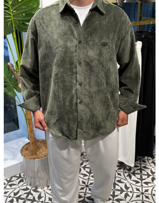 Oversize Kadife Gömlek
