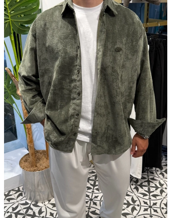 Oversize Kadife Gömlek