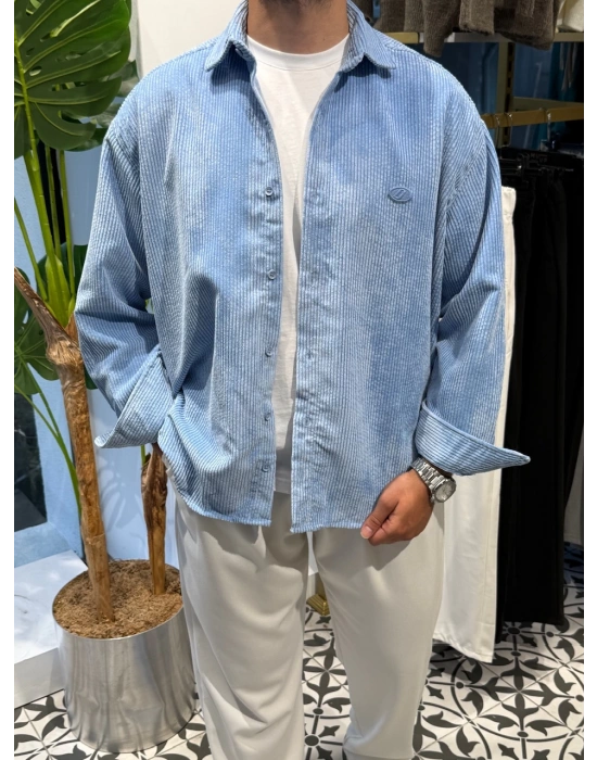 Oversize Kadife Gömlek