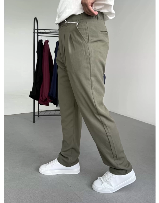 Pileli Baggy Kumaş Pantolon