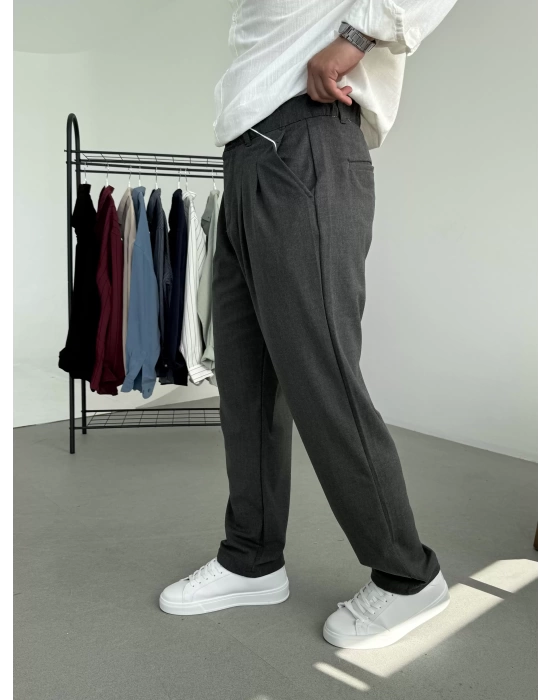 Pileli Baggy Kumaş Pantolon