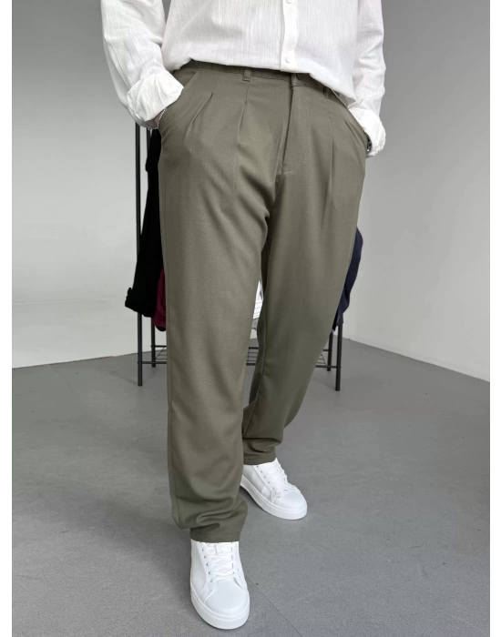 Pileli Baggy Kumaş Pantolon