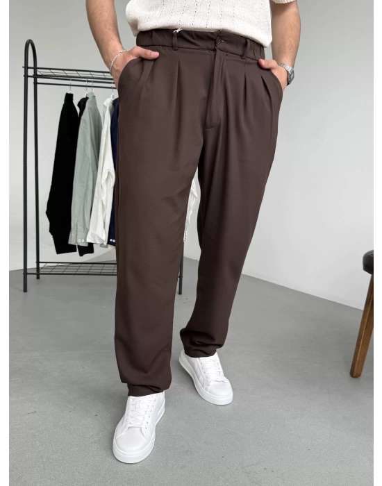 Pileli Baggy Kumaş Pantolon