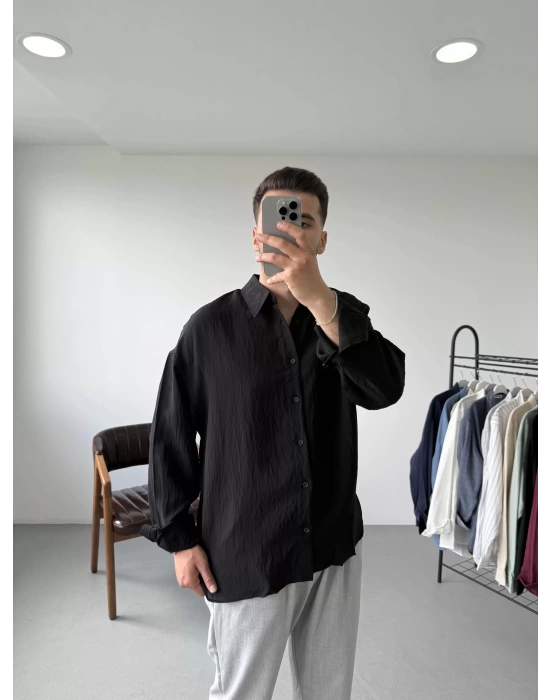 Siyah Oversize Gömlek