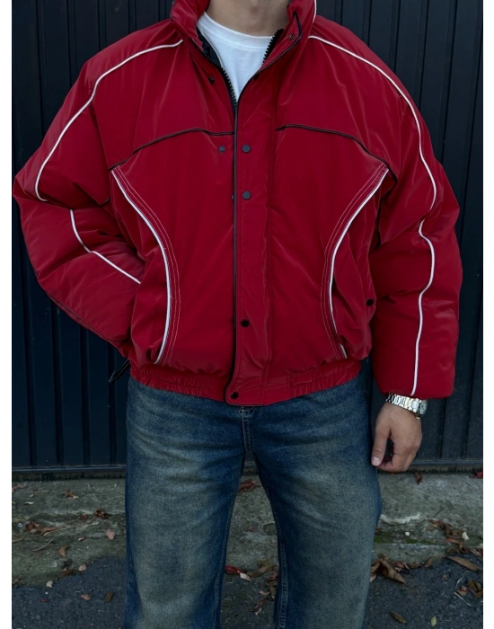 Premium Çizgili Şişme Mont