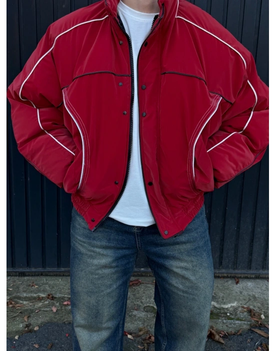 Premium Çizgili Şişme Mont