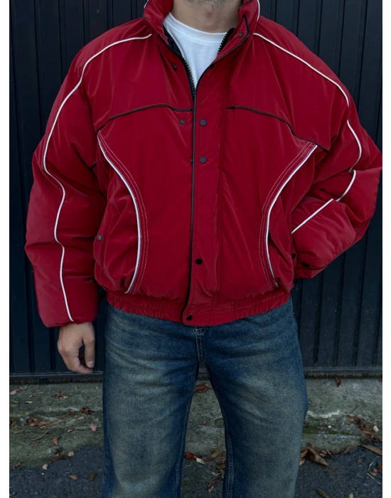 Premium Çizgili Şişme Mont