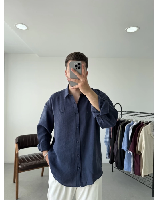 Tensel Kumaş Oversize Gömlek