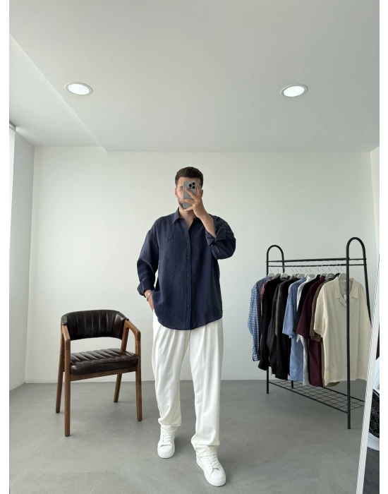 Tensel Kumaş Oversize Gömlek