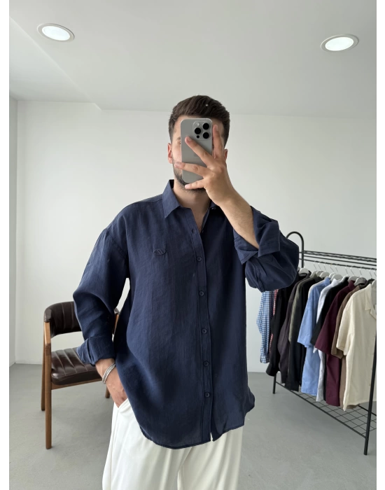 Tensel Kumaş Oversize Gömlek
