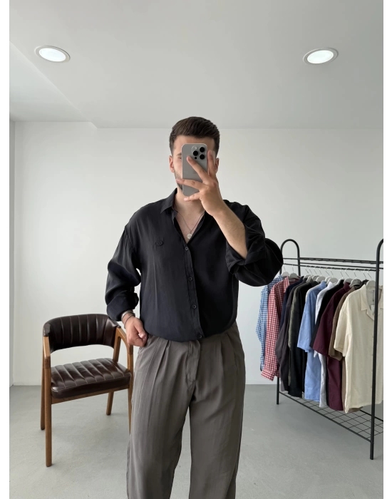Tensel Kumaş Oversize Gömlek